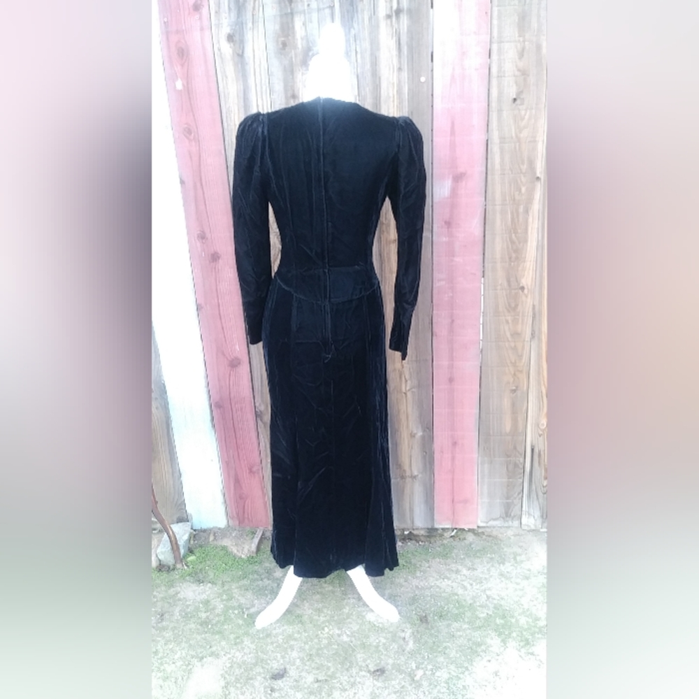 Vintage Jessica McClintock black velvet dress - Picture 2 of 6